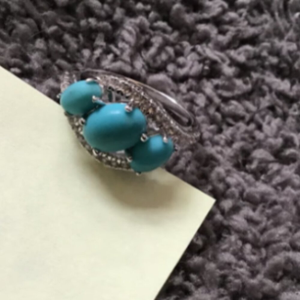 Colleen Lopez sterling silver turquoise ring, size 6